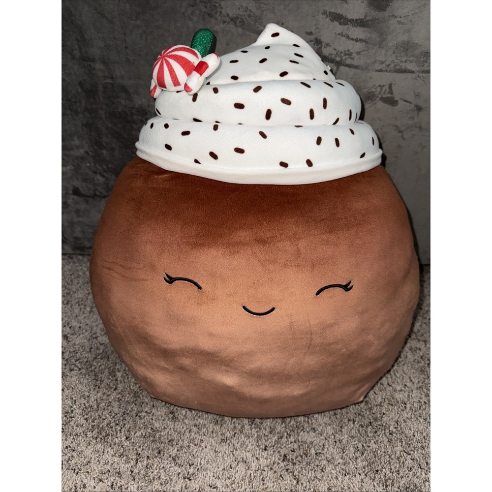Large Squishmallow "Marsha" 20" Plush Peppermint Latte Hot Chocolate Kellytoy
